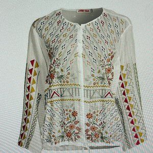 Johnny Was Ezra Embroidered Blouse NWT size L